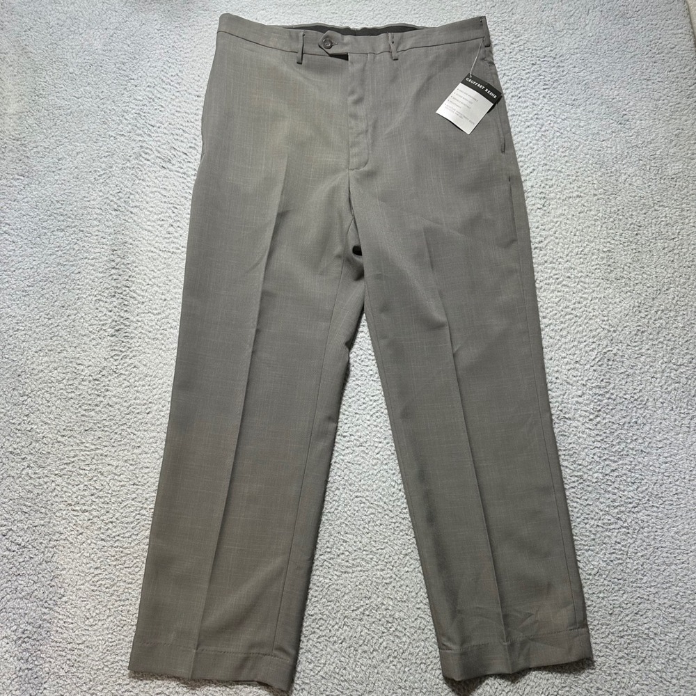 Geoffrey Beene Mens Gray Performance Trouser Pants Flat Front W38‎ L29 Career